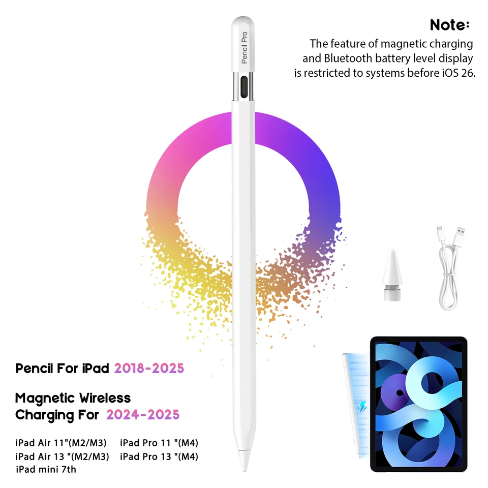 for Apple Pencil iPad Pro 11 12 M2 M3 M4 iPad Air Mini 7th 8th 9th