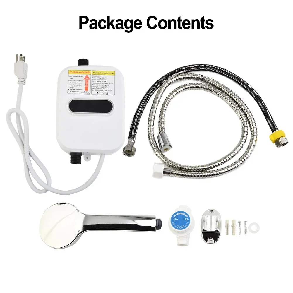 Under Sink Tankless Water Heater Stainless Steel and Plastic Construction IPX4 Splas Protection Safe and Reliable
