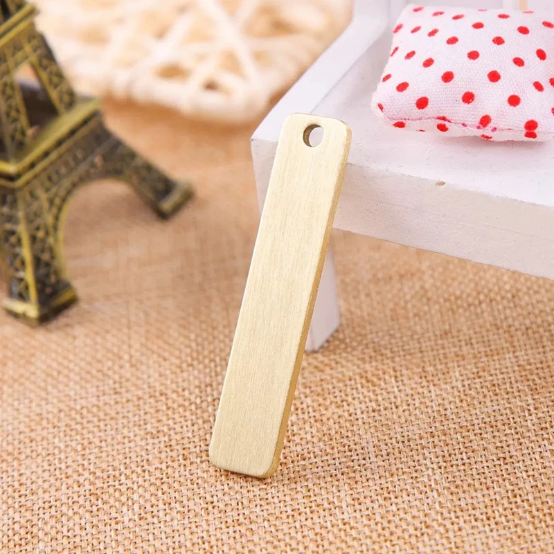 

10PCS Rectangle Metal Stamping Blanks Brass Engraving Blank Tags With Hole Key Fobs Pendant