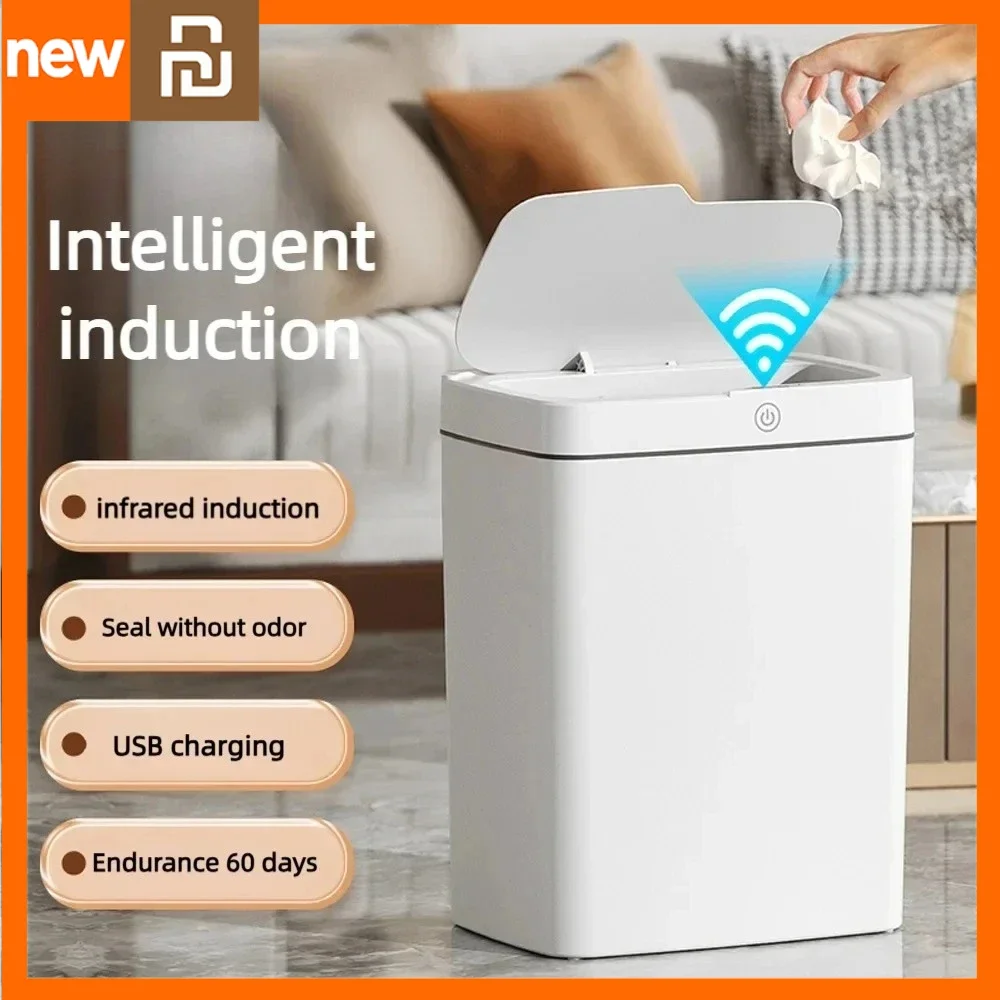 xiaomi-youpin-狭いゴミ箱防水ゴミ箱蓋充電くずかご浴室-mijia-自動センサーゴミ箱スマートホーム