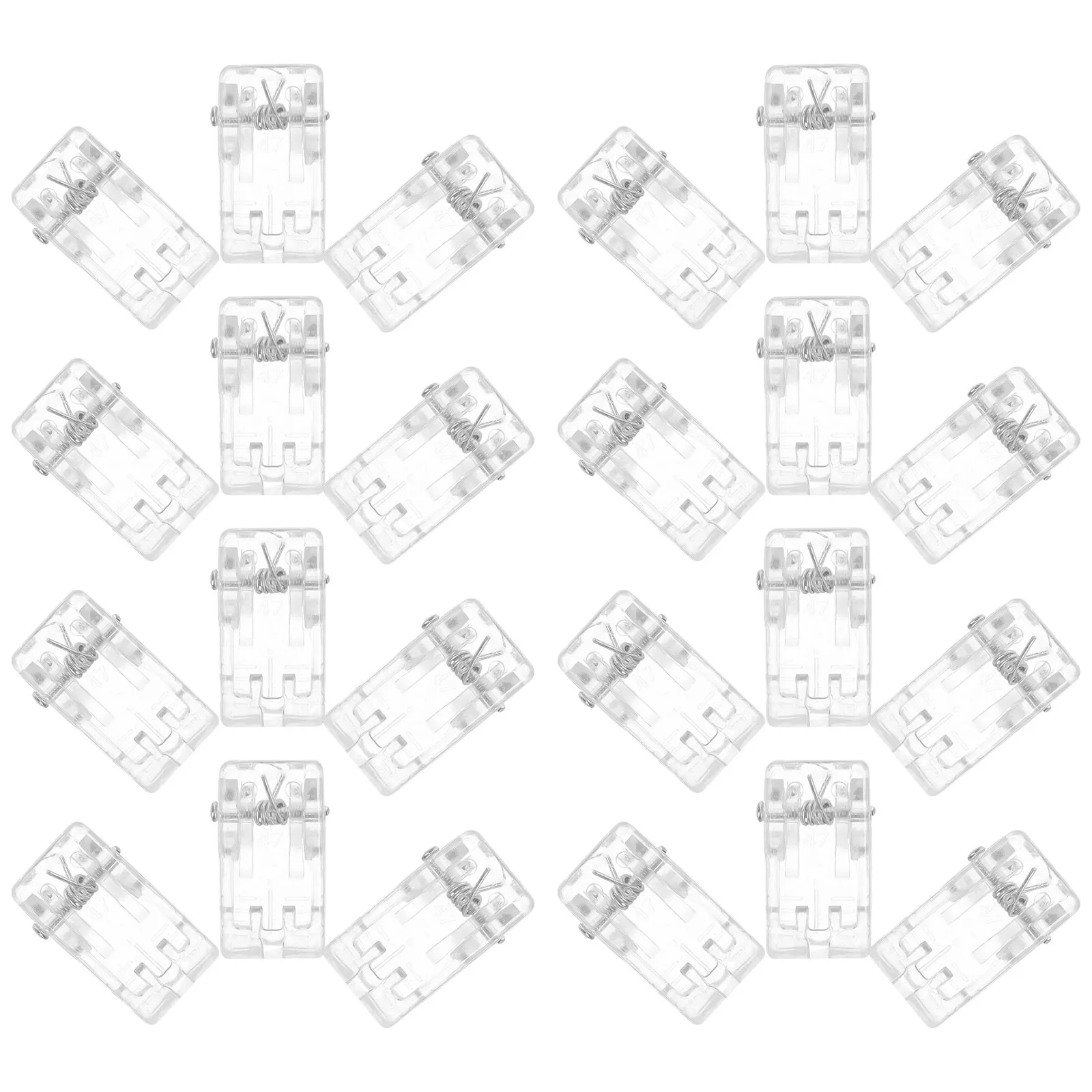 

60Pcs Transparent Spring Clips Clear Acrylic Badge Clips Multi Use Name Tag Holder Poster Photo Wall Hanging Clamps Organizer