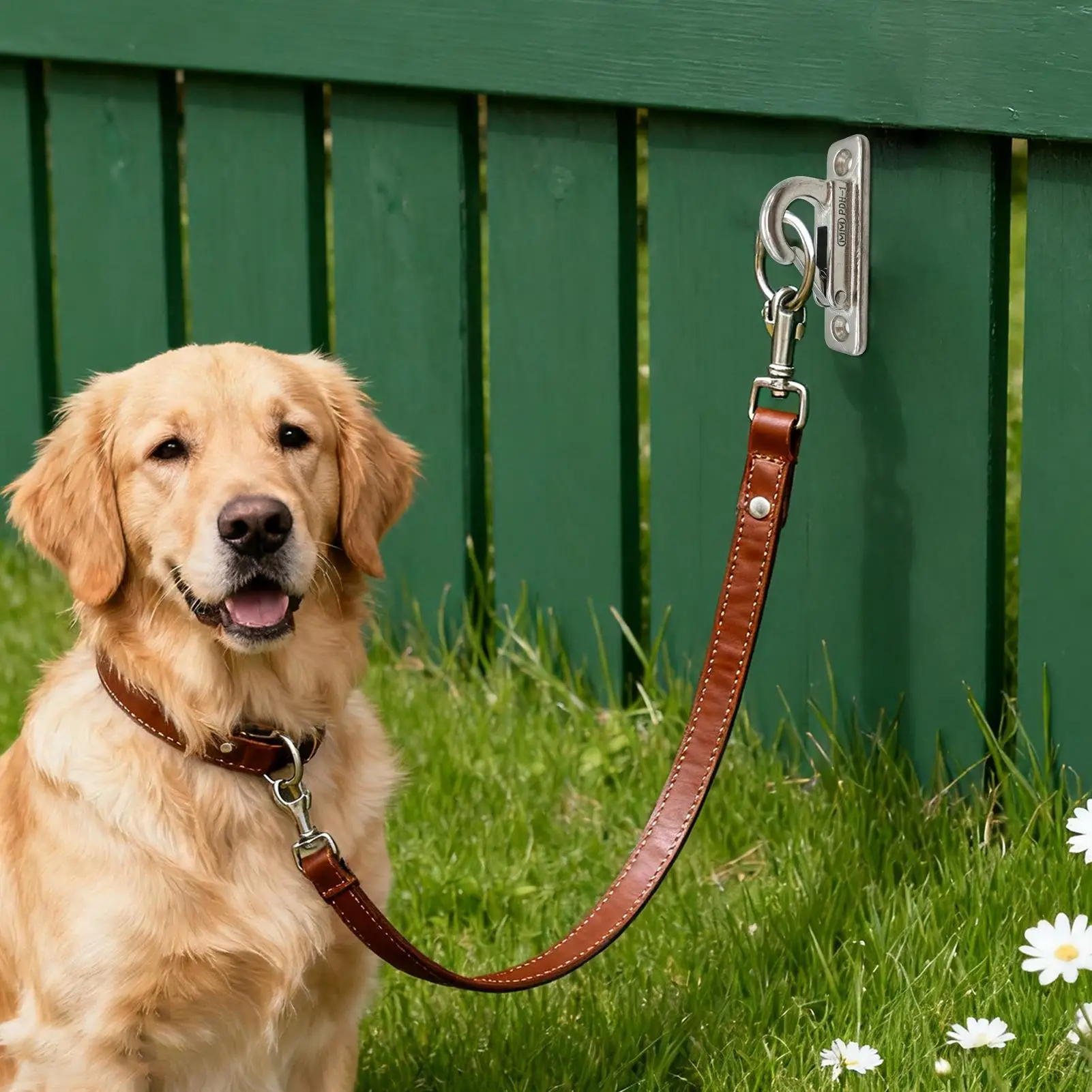 Heavy Duty Stainless Steel Dog Leash Holder Wall Mounted Secure Indoor Outdoor Use Enclosed Pet Tie out Hook Easy Install