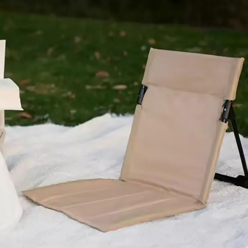 Foldable Camping Chair Outdoor Garden Park Single Lazy Chair Backrest Cushion Picnic Camping Folding Back Chair Beach Chairs