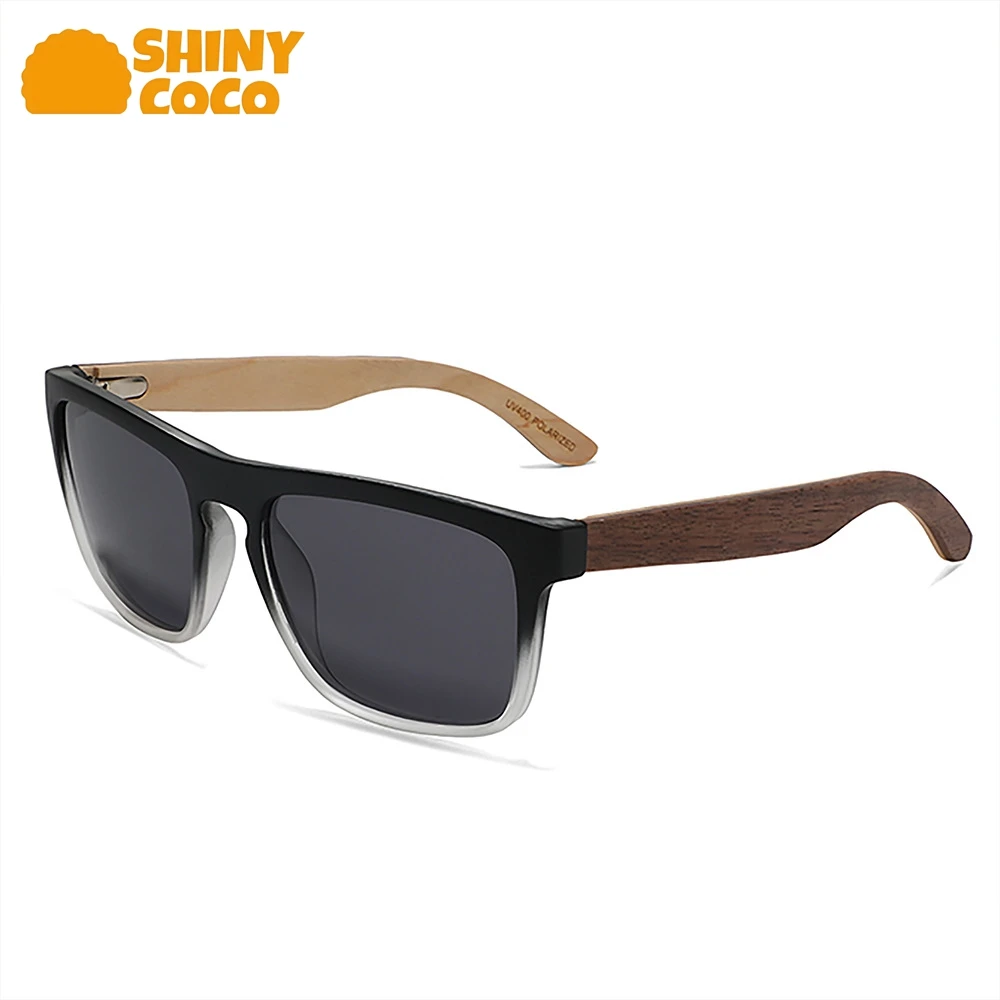 

ShinyCoCo Luxury Brand European And American Retro Square Wooden Foot Layer Polarized Sunglasses For Outdoor Cycling