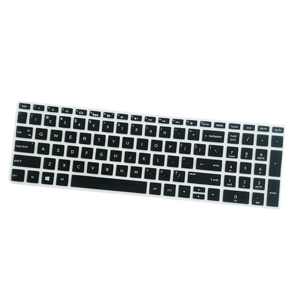 Waterproof Silicone Keyboard Cover Protective for 15.6 Inch BF - Black