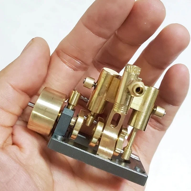 Factory Direct 2026 Mini In-line Twin Cylinder Steam Engine Model Retro Engine Model Physics Experiment for within 40cm Retro