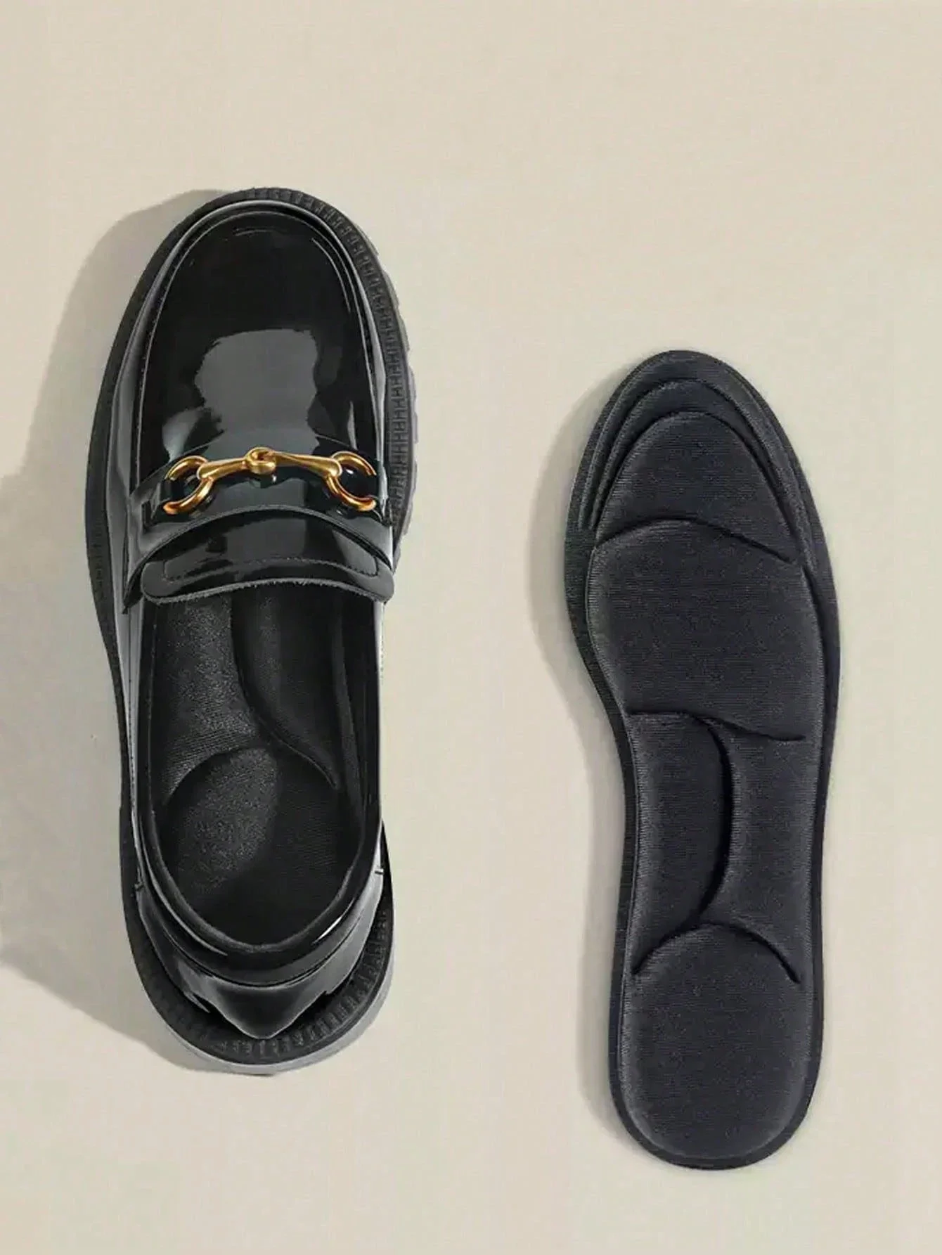 

Black 5D Memory Foam Insoles For High Heels And Loafers Pain Relief Non-Slip Cushion