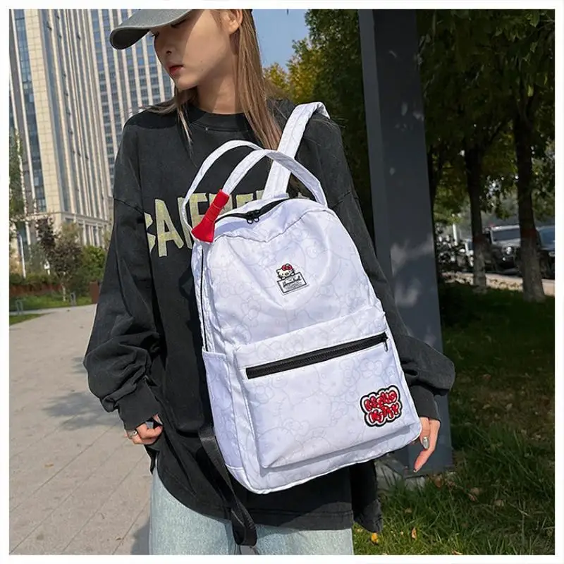 

Cute Printed Backpack Cartoon Hello Kittys Good-Looking High-Capacity Backpack Waterproof Schoolbag Portable Festival Gift
