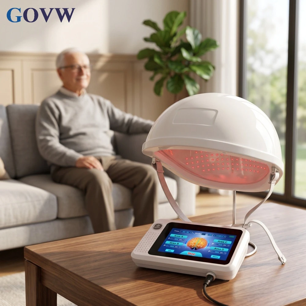GOVW 1070nm PBM Brain Helmet 448Diodes Photomodulation Near Infrared Light for Stroke Alzheimer Cognitive Neuro Feedback At Home