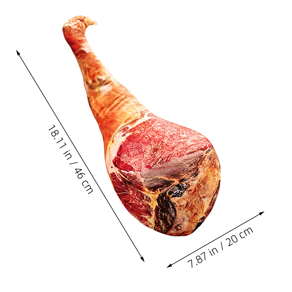 1 pieza de broma, almohada de jamón vívida, almohada de comida divertida, regalo, refuerzo de comida para tocino, decoración, almohada de comida para tocino, regalo divertido (50CM)