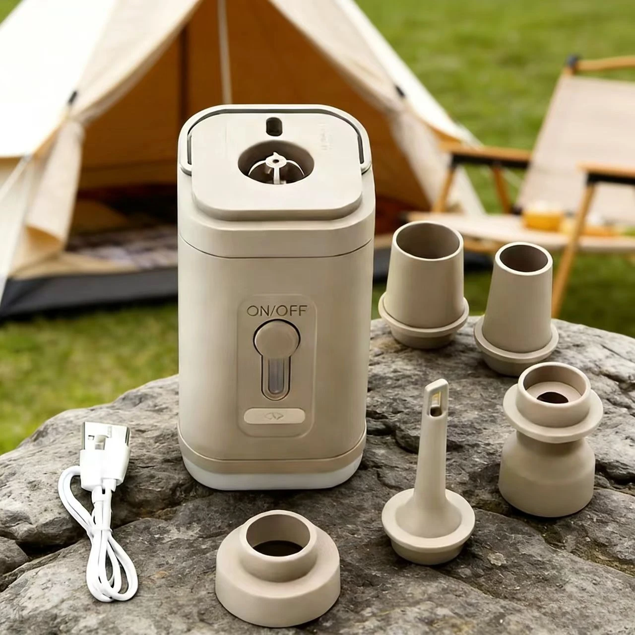 

Camping Electric Air Pump Wireless Air Compressor Inflatable Air Discharge Pump Air Cushion Bed Marine Swimming Ring Hiking