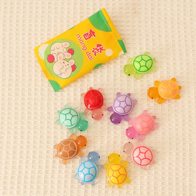 Colorful Mini Tortoise Luminous Ornament Crafts Creative DIY Miniature Tiny Turtles Micro Landscape Garden Decoration Gifts