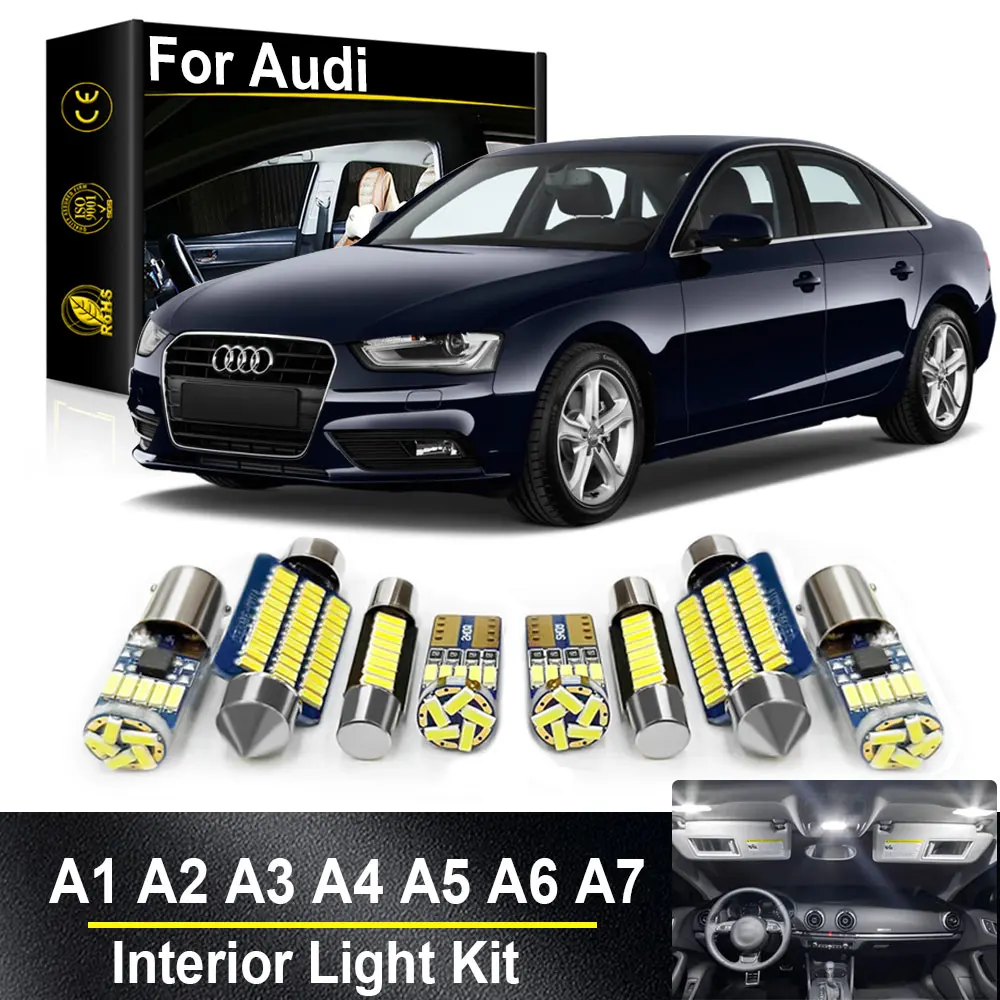 Car Light LED Interior Kit Canbus For Audi A3 S3 8L 8V 8P A4 S4 B5 B6 B7 B8 A5 S5 8TA 8T3  A6 S6 C5 C6 C7 A7 1996-2024 Auto Part