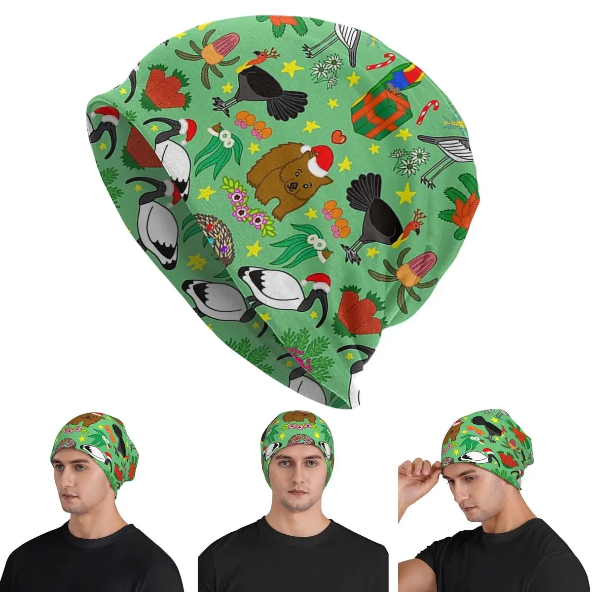 

Aussie Christmas Skullies Beanies Hats Warm Autumn Winter Outdoor Cap Knitted Bonnet Caps for Men Women Adult