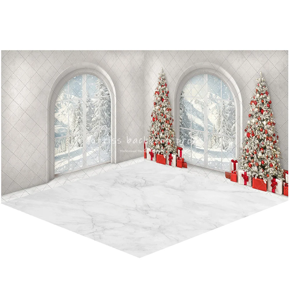 

Elegant Christmas Morning View Backdrops Kids Adult Photography Props Child Baby Photocall Decors Snowflake Windows Backgrounds