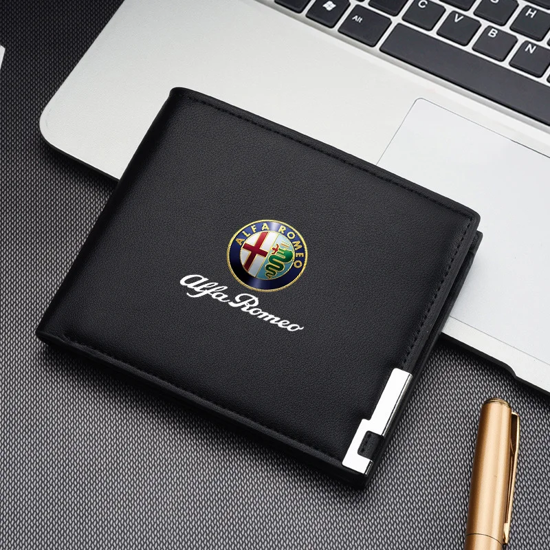 Car Wallet Men Storage Purse With Card Holder License For Alfa Romeo GT Stelvio F1 Brera Volante Tonale Gloria Disco Accessories
