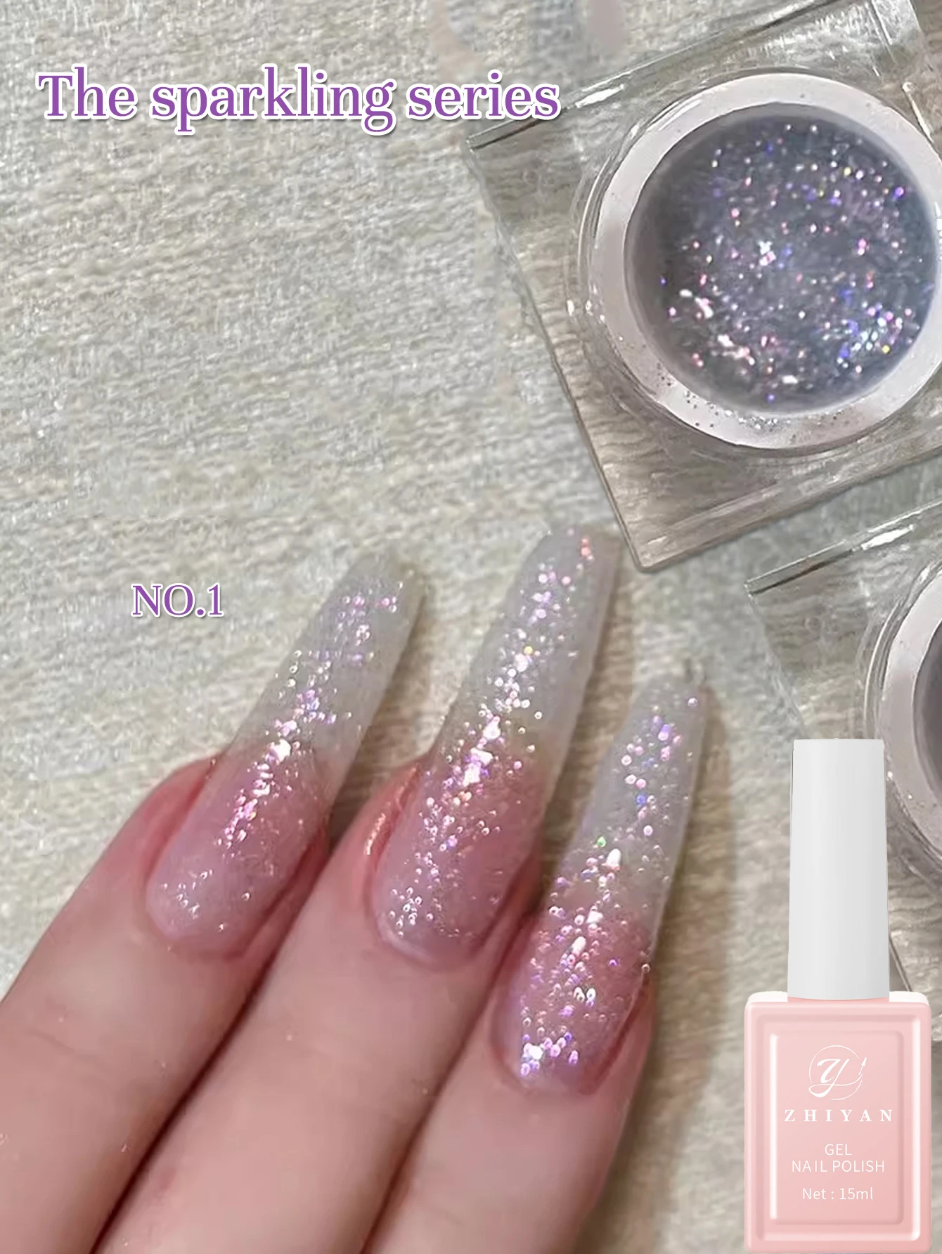 ZHIYAN 12ML 4 colori più venduti Smalto per unghie gel glitter super flash adatto per unghie e unghie dei piedi Unghie bianche Nail Art