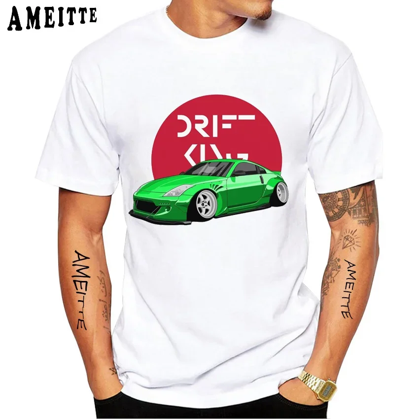 New Summer Men Short Sleeve 350Z Fairlady Z JDM Legend Car T-Shirt HarajukuDrift King NissanZ33 Boy Casual Tops Funny White Tees