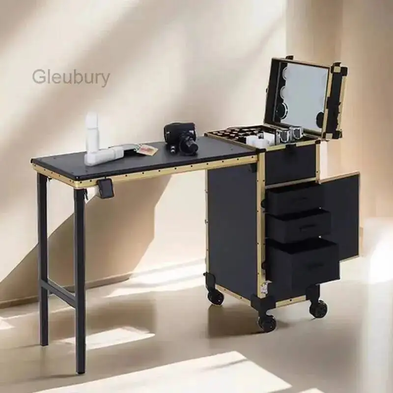 Storage Foldable Nail Modern Table Large Multifunctional Capacity Design Manicure Tables Simple Rustic Mesa Plegable Furniture