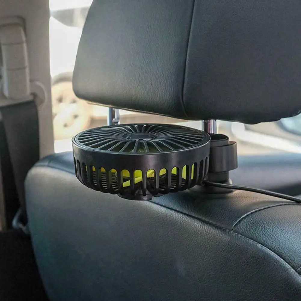 Usb Car Headrest Fan Mini Rear Seat 3-speed Adjustable Air Cooling Blowing Fans Plug And Play F407