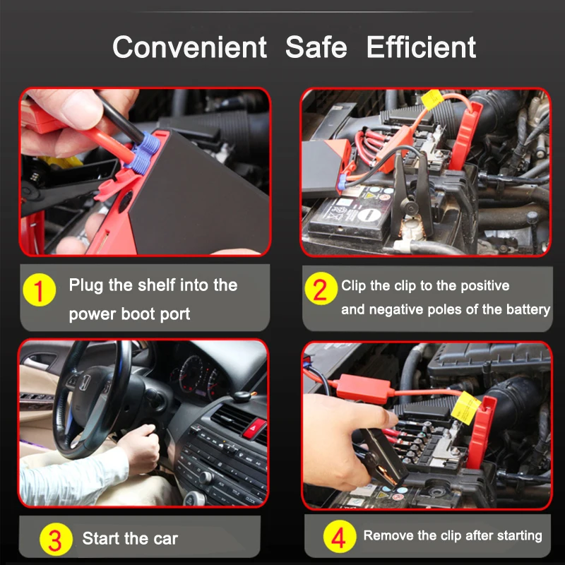 

Hot Sales12V Car Jump Starter Car Starting Multifunction Power Battery Charger Auto Buster Emergency Power Bank B