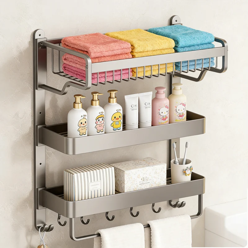 rustproof-detachable-combined-towel-rack-bathroom-shelf-wall-mounted-with-hooks-large-storage-space