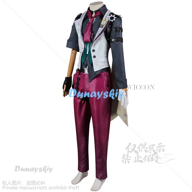 Honkai Star Rail gallagher เสื้อวิกผมชุดคอสเพลย์ผู้หญิงเสื้อสูทเนคไทสำหรับผู้ชายชุดสวมบทบาทในงานปาร์ตี้ฮาโลวีนคาร์นิวัลพร็อพ