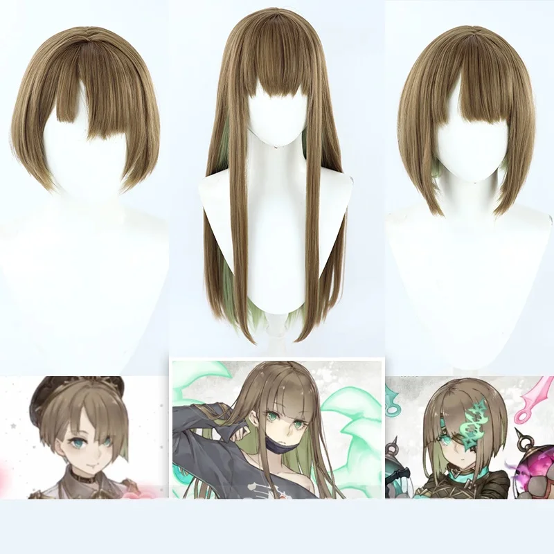 

3 Types SINoALICE Hansel Gretel Cosplay Wig Long Straight Brown Gradual Mixed Wig Halloween Role Play Costume Wigs + Wig Cap