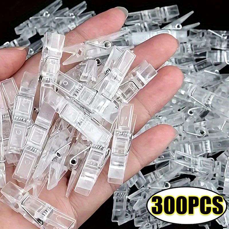 Wholesale Mini Transparent Clips for Light Decoration Wall Photo Hanging Clear Acrylic Clothespins Laundry Pegs DIY Home Decor