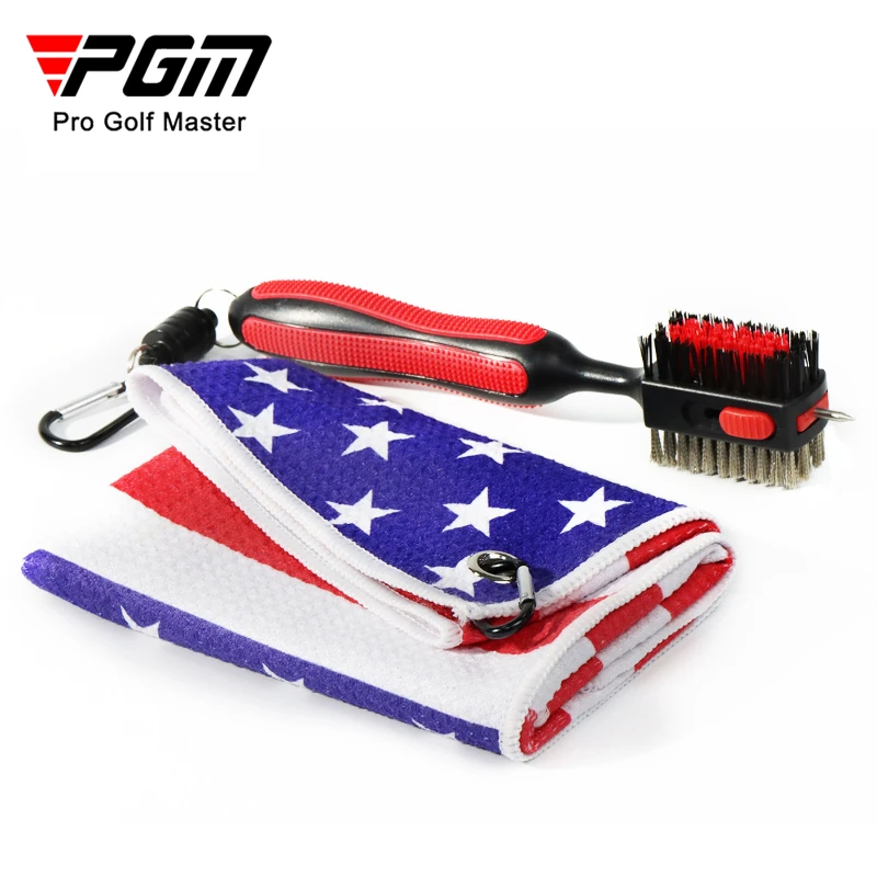 

PGM Golf Club Double Sided Cleaning Brush National Flag Towel Brush Set MIS407