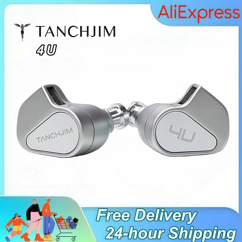 

Tanchjim 4U HIFI in-Ear Wired Earphone Dual-Chamber DMT-4 LCP Diaphragm Dynamic Driver with 4 Levels of Adjustable Filters
