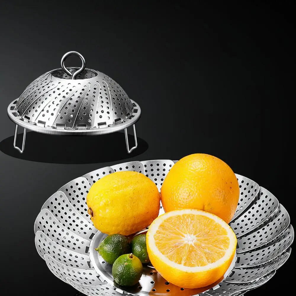 304 304 Stainless Steel Steamer Basket Expandable Foldable Steaming Tray Kitchen Cookware Vegetable Food Drainer Tool - Aliexpress Deal