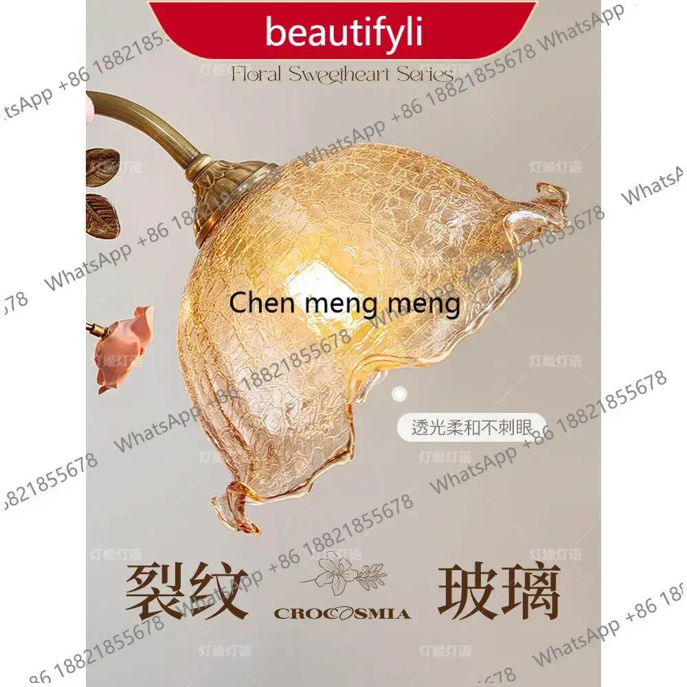 

PP French pastoral brass medieval bedroom warm Vintage dining room living room light B&B light luxury vintage style chandelier