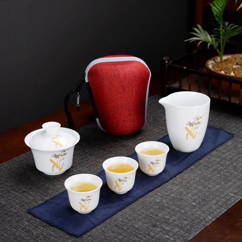 Upscale Tea Sets Ceramic Kung Fu Teaset Teacup Porcelain Service Gaiwan Tea Cups Mug of Tea Ceremony Teapot