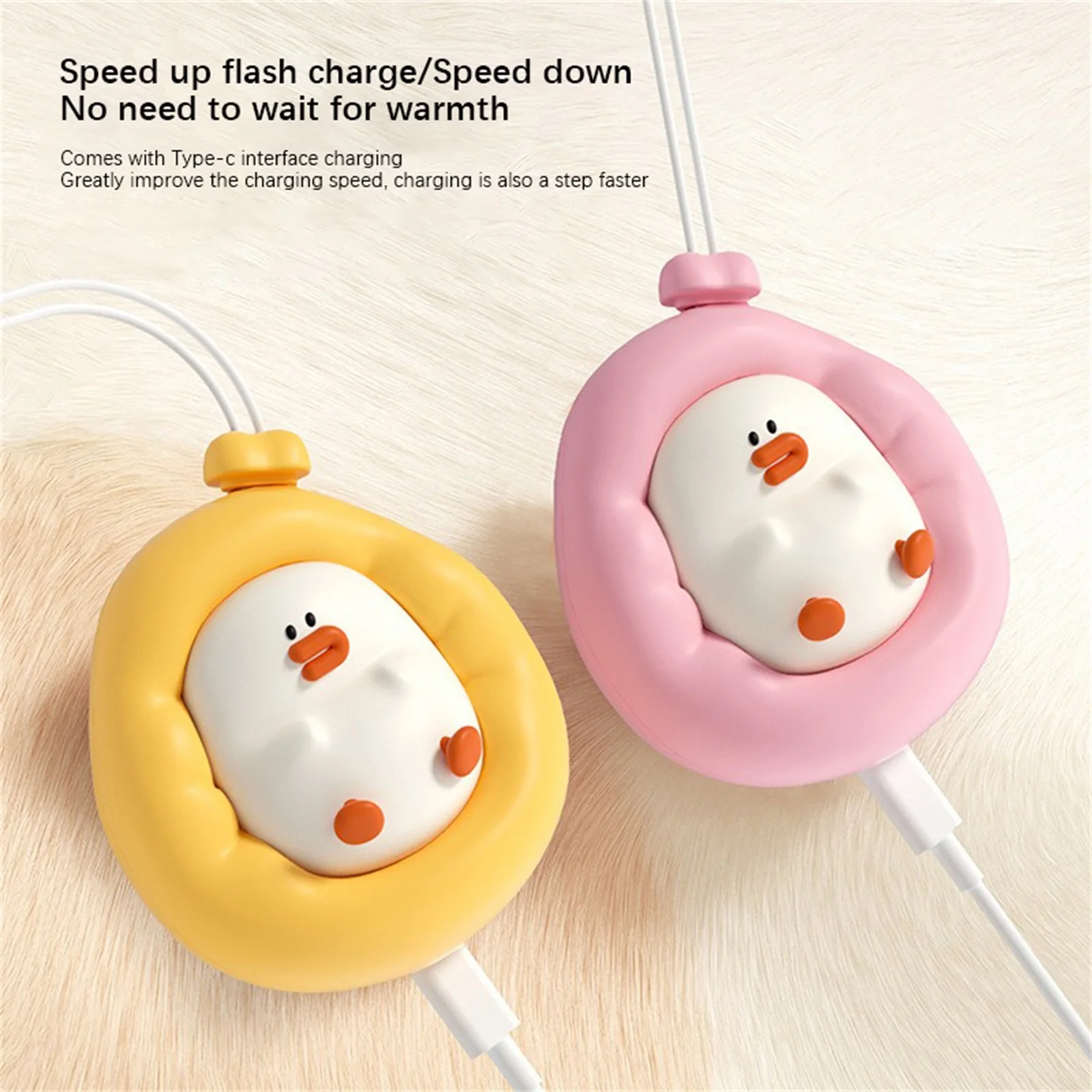 Electric Hand Warmers Cute Duck USB Rechargeable Portable Hand Warmer Pocket Heater for Birthday Present