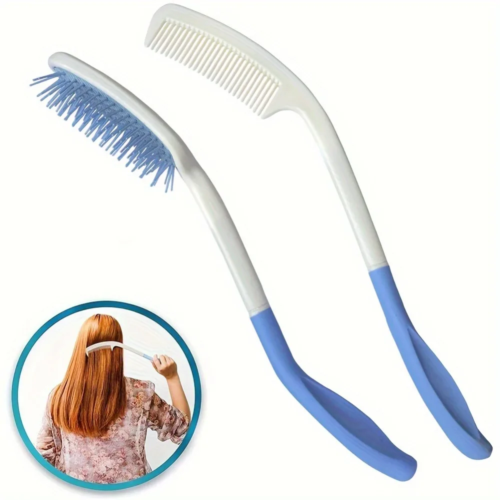 1pc Creative Portable Practical Long Handle Hair Brush Comb Set Finishing Combs Hair To Hand-Disabled Inconvenient Styling Acces