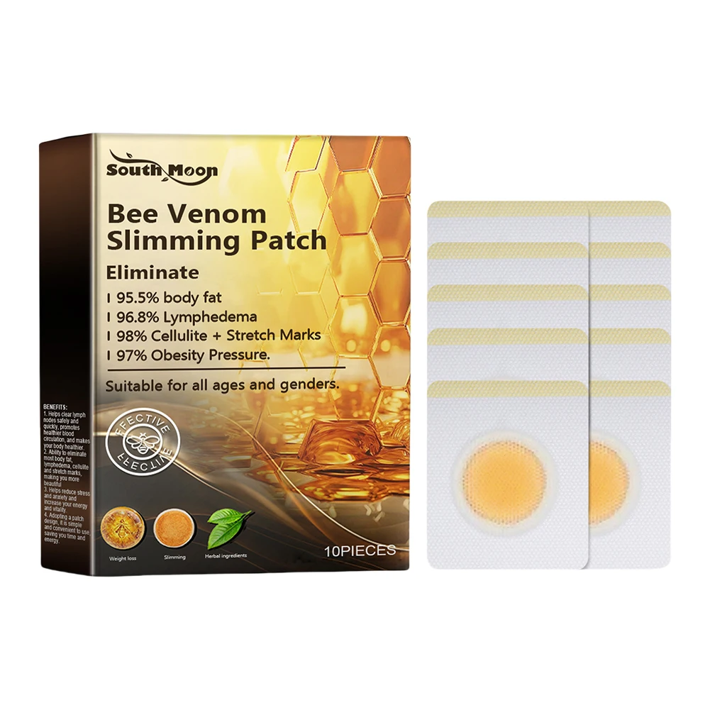 10Pcs Bee Venom Slimming Patches Body Shaping Bee Venom Lymphatic Drainage Slimming Patch Belly Slimming Patch for Female Male