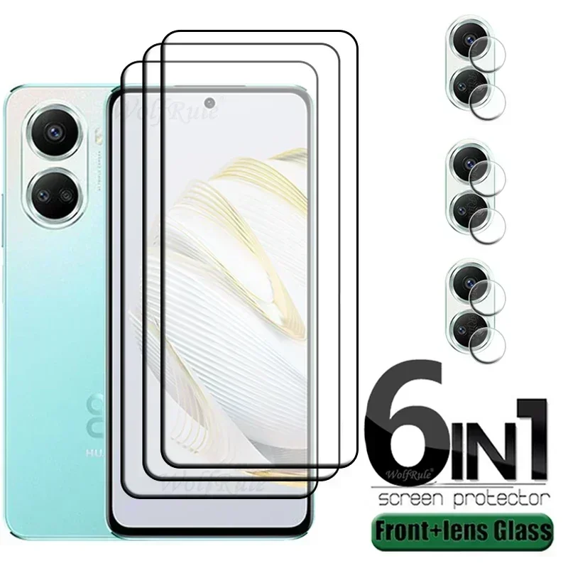 6-in-1 For Huawei Nova 10 SE Glass For Huawei Nova 10 SE Full Cover Protective Tempered Glass For Huawei Nova 9 10 SE Lens Glass