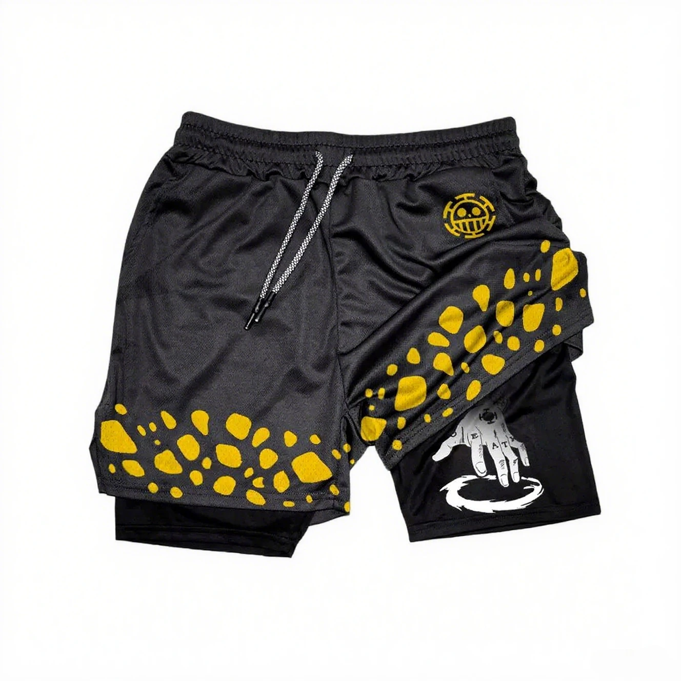 One Piece Summer Anime Men's Shorts Quick-dry Double Layer 2-in-1 Pants Graphic Print Workout Training Fitness Sports Gym Shorts