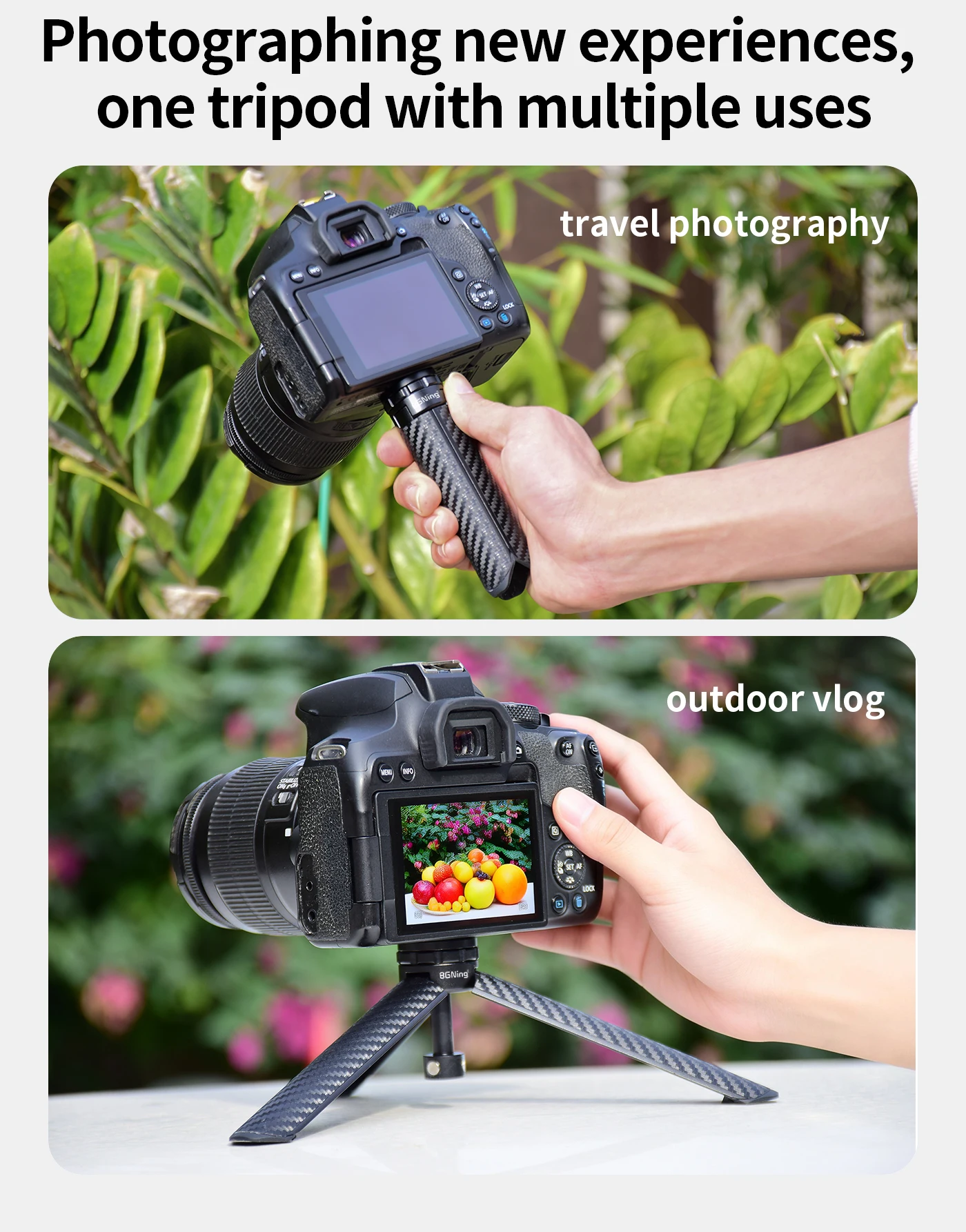 Mini-Vlog-Stativhalterung mit 1/4-Zoll-Adapter für Gopro Insta360 X6 X5 Air OSMO 360 II Action 5Pro Einbeinstativ Selfie-Stick-Stange – Detail 14