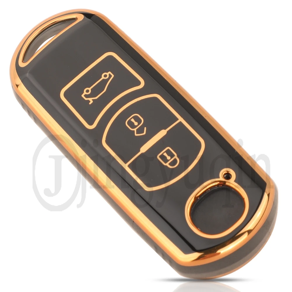 Jingyuqin TPU 2/3 ボタン自動リモートキーシェルケースカバー--マツダ 2 3 6 アテンザアクセラデミオ CX-5 CX5 CX-3 CX7 CX-9 カーアクセサリー