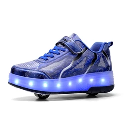 Kids Shoes with Wheels LED Light Shiny Roller Skates Shoes Kids Gifts Boys Girls The Best Gift for Party Birthday Christmas Day