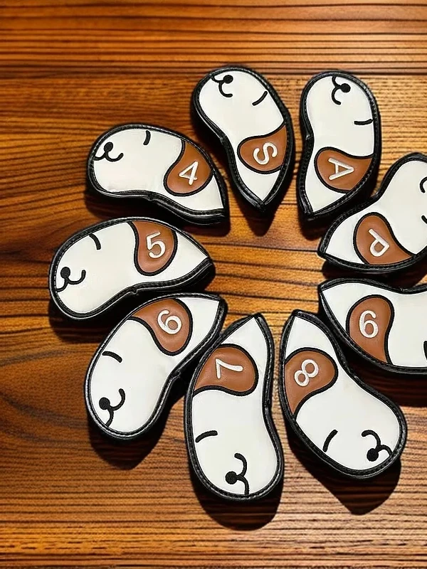 volvik-golf-irons-cover-cute-dog-magnet-closure-unisex-golf-club-headcover-cartoon-design-golf-bag-accessories