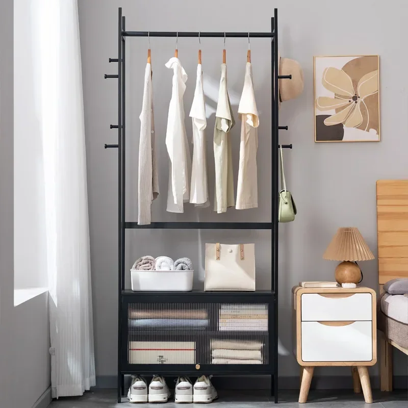 

Напольная вешалка для одежды от пола до потолка, прикроватная, для спальни, простая вешалка-стойка для хранения вещей, для общежития, съемного жилья