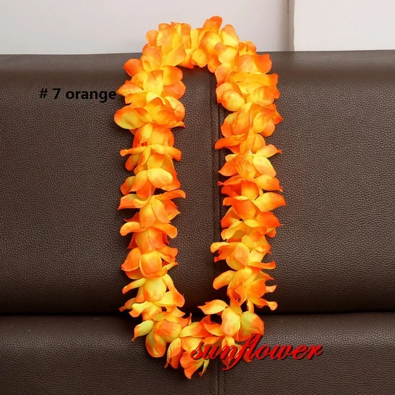 Hawaiian Flower Necklace Leis Artificial Garland Hawaii Beach Party Decoration Fancy Dress Luau     Wedding Birthday Cosplay