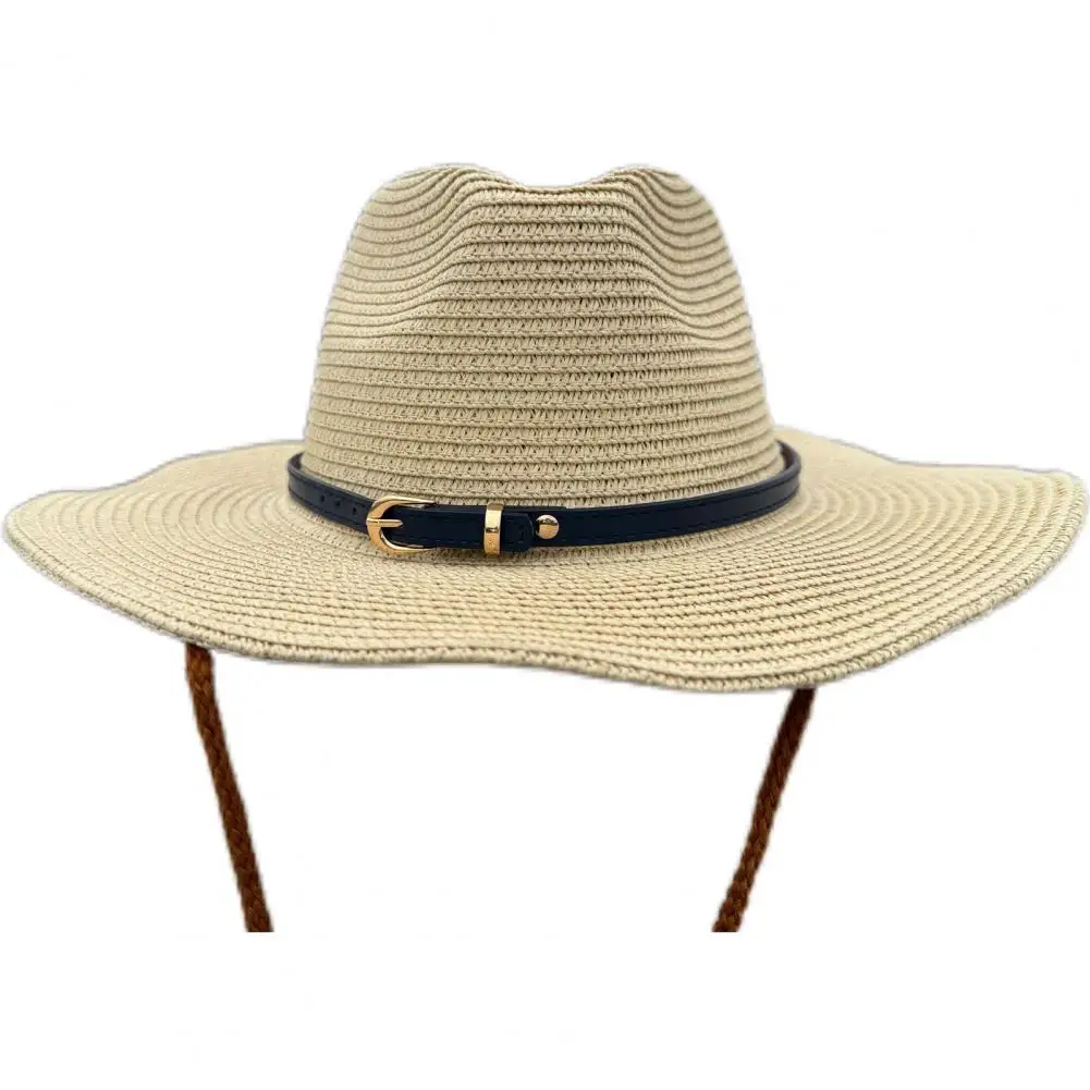 Gold Buckle Hat Accessory Faux Leather Fedora Hatband Replacement Adjustable Cowboy Hat Band for Men Women Skinny Faux Leather