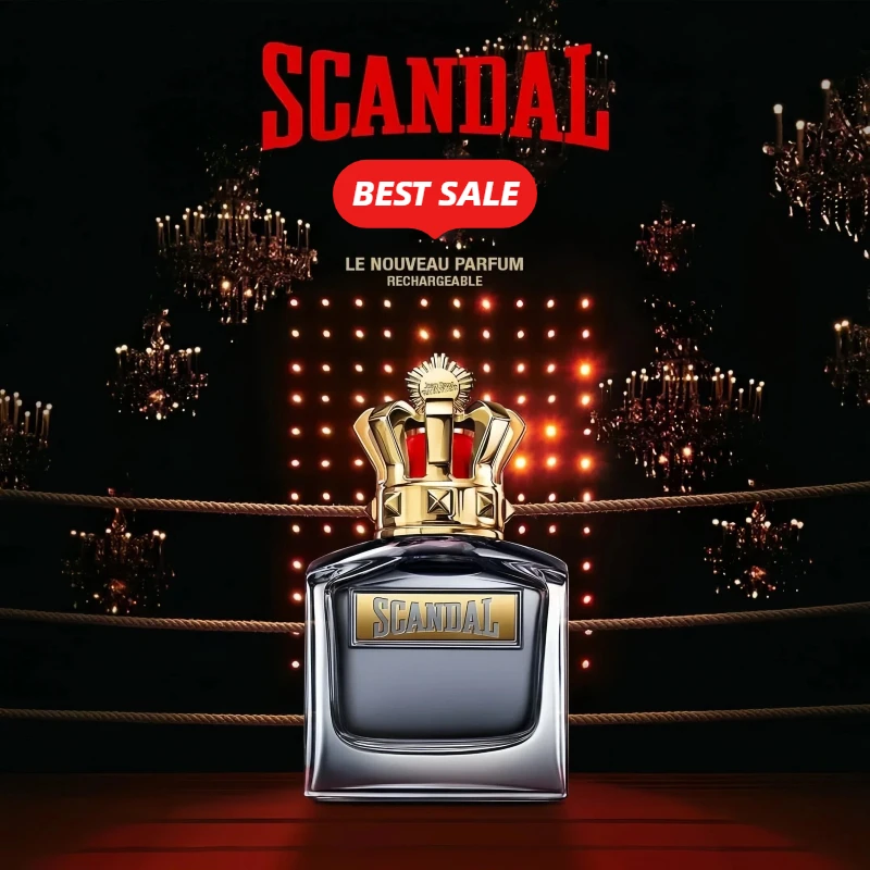 Escándalo para hombres Eau De Parfum, fragancia De sándalo De cuero Woody Vetiver Tonka De larga duración, Parfums De atractivo elegante para hombre