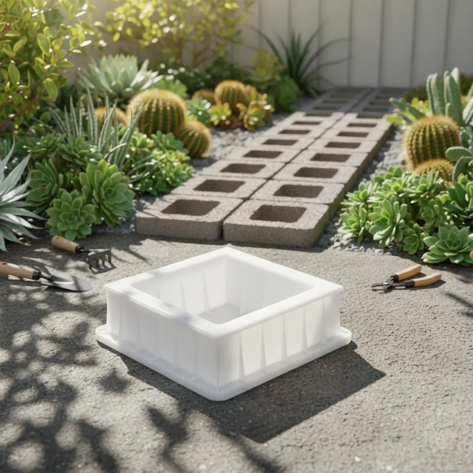 Concrete Hollow Block Mold Reusable Cement Brick Form for Garden Wall Walkway DIY Paver