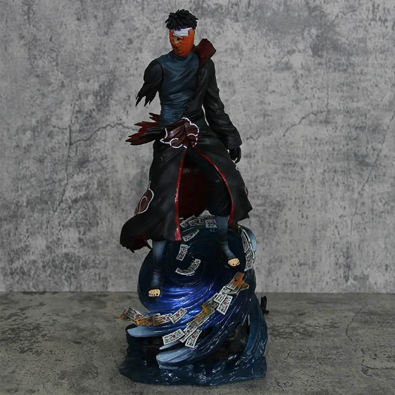 34cm Naruto Anime Characters Gk Uchiha Orochimaru Akatsuki Glowing Battle-damaged Statue PVC Doll Collection Model Toys