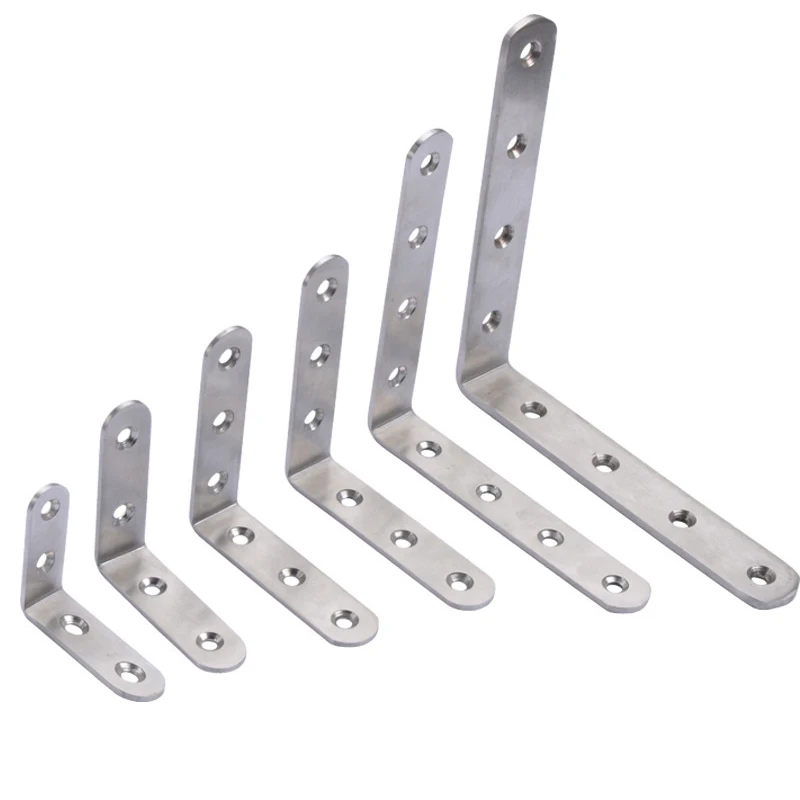 4PCL  Stainless Steel Angle Corner Brackets Fasteners Protector Corner Stand Supporting Furniture Hardware immobilization